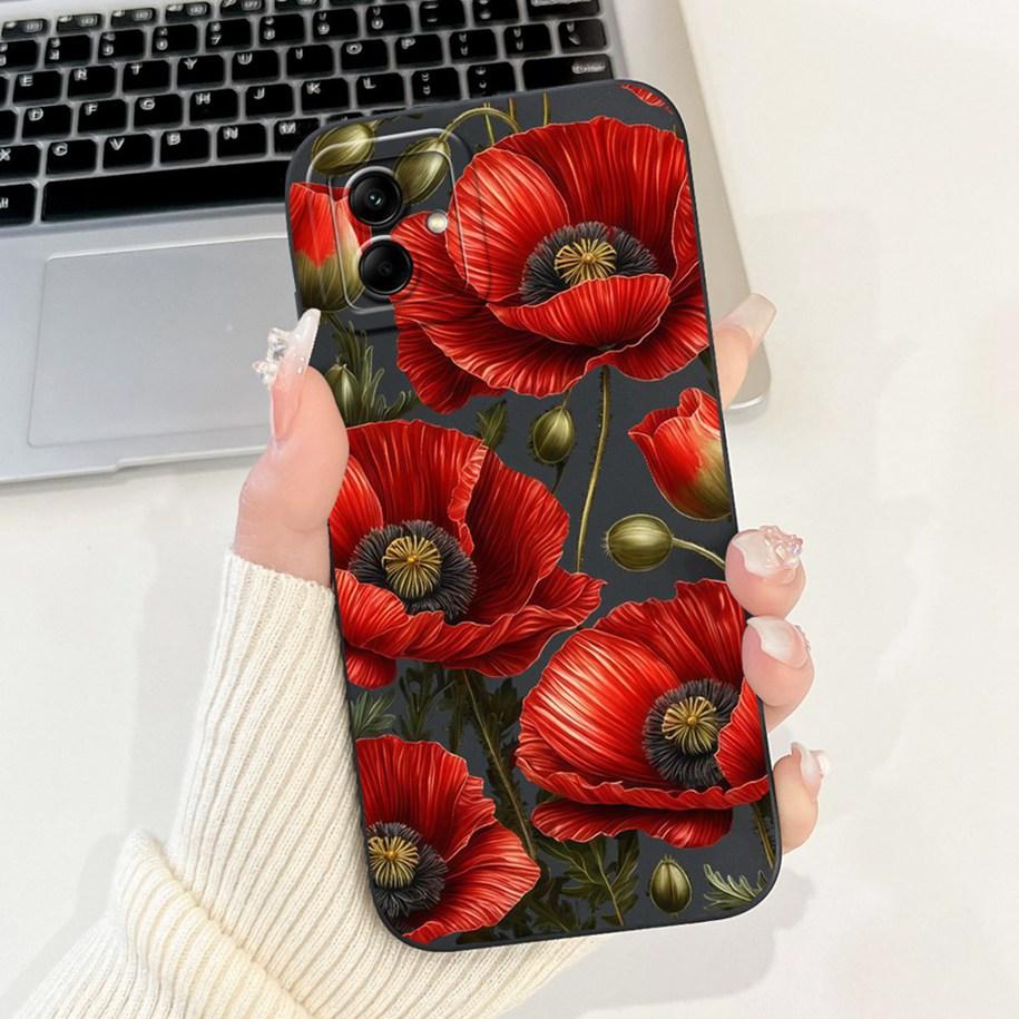 Ударопрочный чехол для Samsung Galaxy A05 A05s M05, новый модный чехол-бампер из мягкого силикона с рисунком цветов для Samsung A05 SM-A055F, чехол