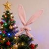 Пасхальное украшение Нежно-розовый бархатный кролик с ушками Верхушка на елку с пружинной опорой Гибкое качающееся украшение Украшение стола для вечеринки Пасхальное украшение