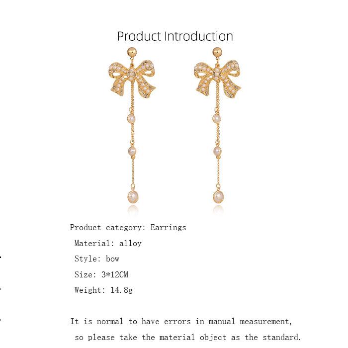 925 серебряные иглы со стразами бант кисточки серьги нишевые серьги высокого чувства мода преувеличенные жемчужные серьги