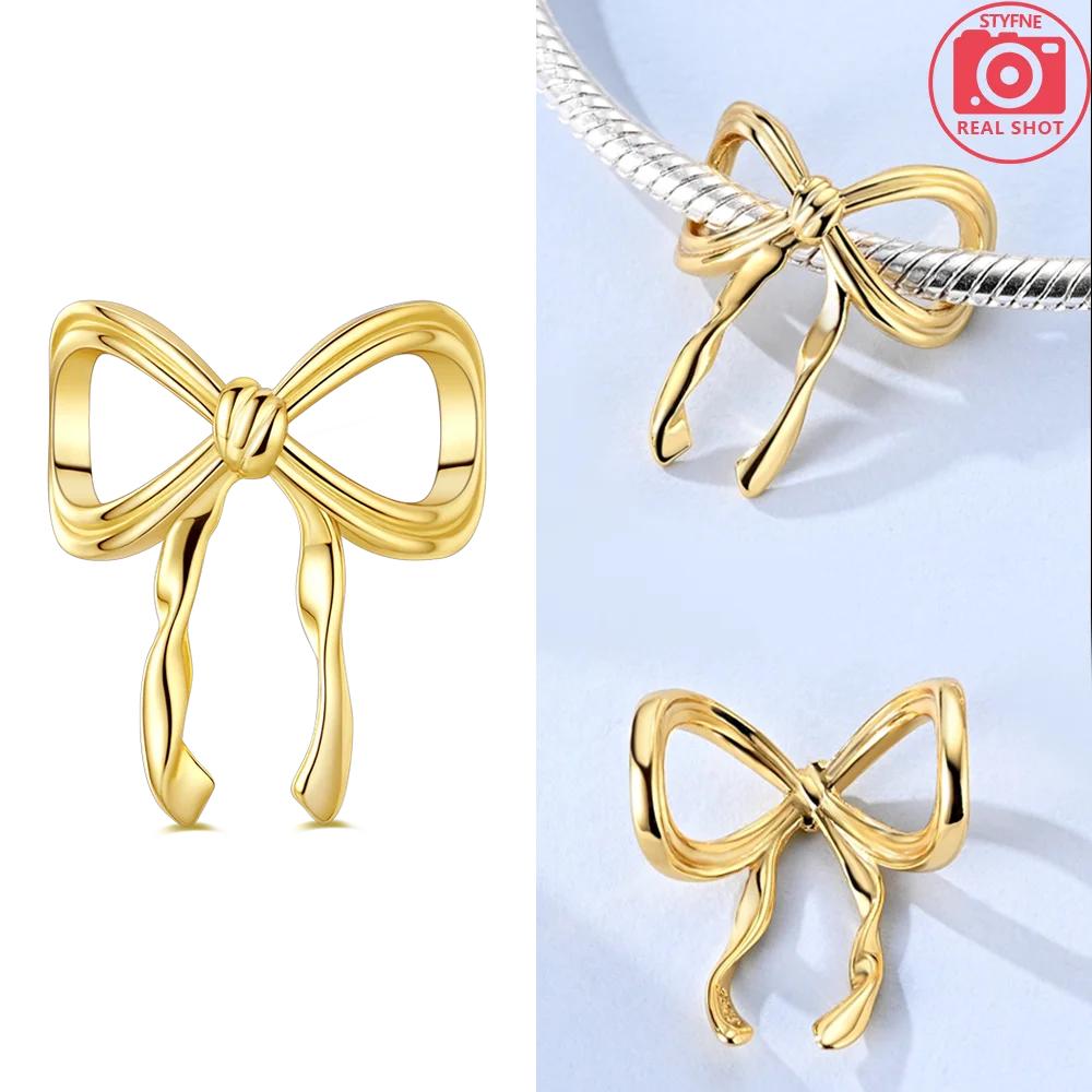 Copper Pendant Pink Ballet Girl Bow Charms Beads Fit Original Bracelet Necklace Jewelry Making For Women Diy