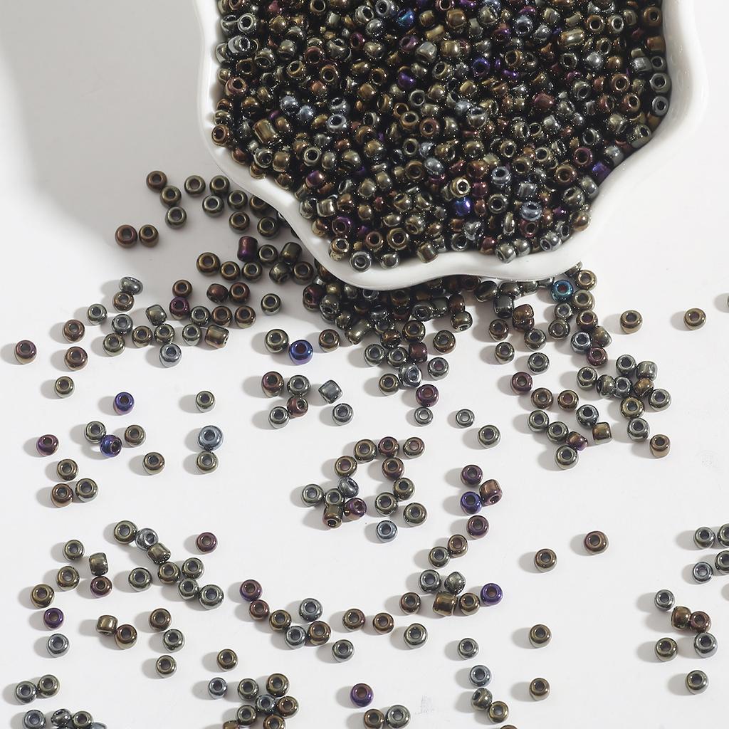 Metallic Color Glass Rice Beads Loose Beads Beading Accessories Handmade Diy Homemade Bracelet Strings Jewelry Materials Beads for Jewelry Making