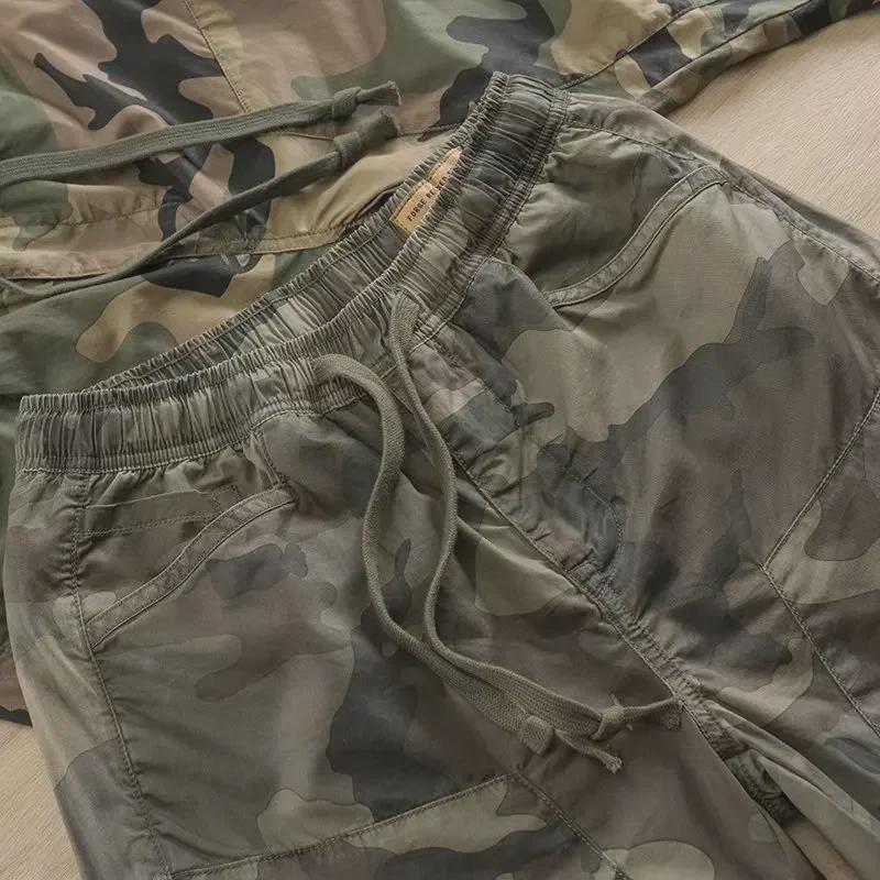 Мужские свободные повседневные камуфляжные рабочие брюки весна/осень 2021 года в японском стиле