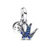 New 925 Sterling Silver Hummingbird Swallow Leaf Spring Charms For Temperament Bracelet &Necklace Valentines