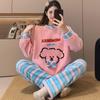 Осенне-зимние фланелевые женские пижамные комплекты, милая пижама с мультяшным принтом, теплая велюровая домашняя одежда, комплект Каваи для девушки, Pijamas Mujer, Пижамы