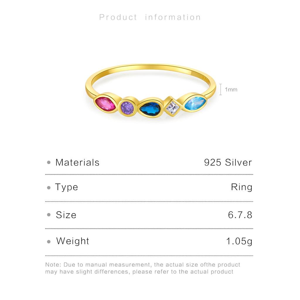 ANDYWEN Стерлингового Серебра 925 Радуга Голубая Роза Красные Кольца Женщины Рок Панк Красочные Роскошные Кольца Ювелирные Изделия