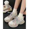 Queen Fan Hong Kong Style Platform Dad Shoes Women's 2025 New Summer High-end Mesh Versatile and Light Sports Shoes