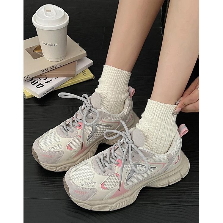 Queen Fan Hong Kong style platform dad shoes women's 2025 new summer high-end mesh versatile and lightweight sports shoes