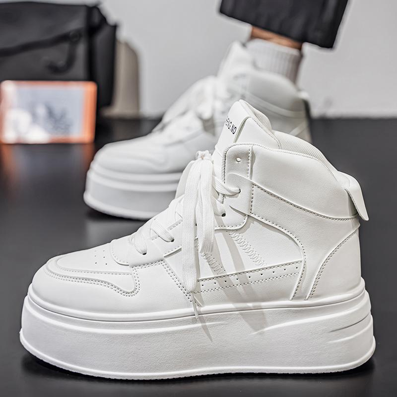 Мужская обувь для увеличения роста на осень и зиму 10см8см6см маленькие белые туфли корейская версия универсальная повседневная толстая подошва высокий верх обувь для скейтборда т