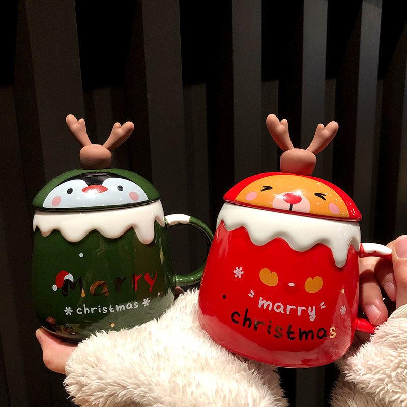 Cute Mug Personality Creativity Elk Penguin Ceramic Water Cup Coffee Cup Milk Cup Christmas Gift Mug