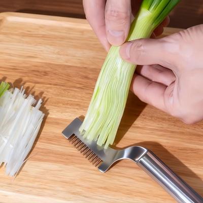 Кухонный нож Shred Silk из нержавеющей стали для измельчения зеленого лука, с изогнутой режущей головкой. Быстрый измельчитель зеленого лука.