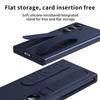 Вертикальный чехол-книжка с кармашком для карты и подставкой для Samsung Z Fold7 5G, Невидимая подставка, Наручный держатель для Galaxy Z Fold 7 6 5 4, Чехол