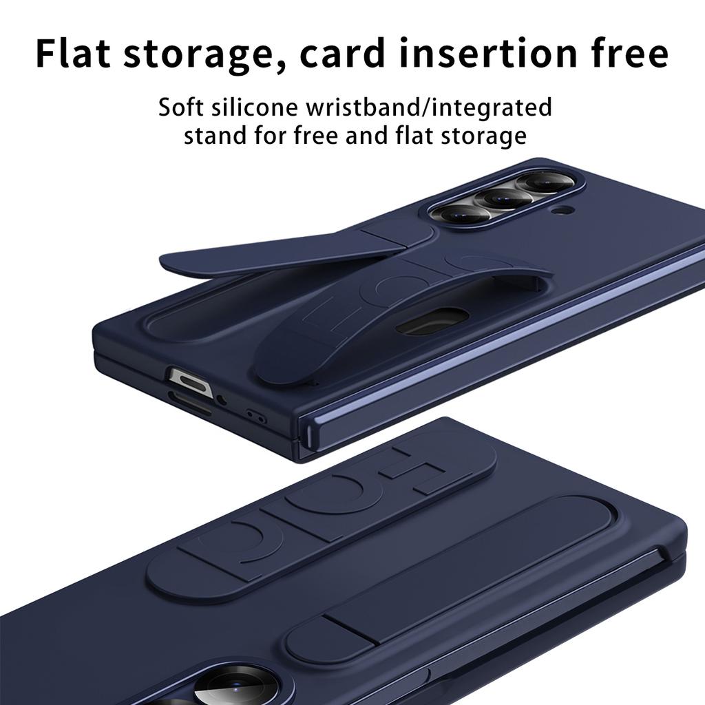 Вертикальный чехол-книжка с кармашком для карты и подставкой для Samsung Z Fold7 5G, Невидимая подставка, Наручный держатель для Galaxy Z Fold 7 6 5 4, Чехол