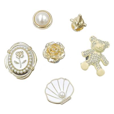 Блестящие украшения для обуви Цинковый сплав Милые и стильные DIY Женские аксессуары для обуви для сандалий с отверстиями, тапочек, набор «Медведь»