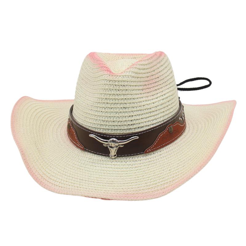Весенне-летний богемный западный ковбойский соломенный головной убор трансграничная внешняя торговля складной ветрозащитная веревка тибетский тибетский цилиндр