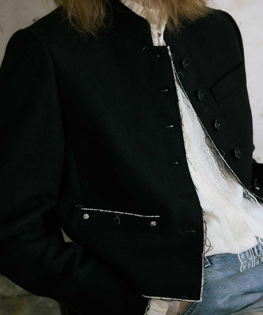 YUTHENTIC Single-Breasted Riveted Jacket Black Aw6Aj61110