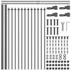 Garden Fence Panel Set 5 pcs Gray 8.5 x 0.6 m Powder Coated Steel