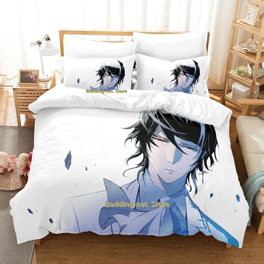 Комплект постельного белья Noblesse Single Twin Full Queen King Size Bed Set Adult Kids Bedroom Duvetcover Sets Print Anime Bed Sheet Set