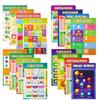 16pcs/set Childrens Wall Chart Maths Educational Learning Poster English Words Colors Months Numbers Animals Early Educational Poster Toy for Kids