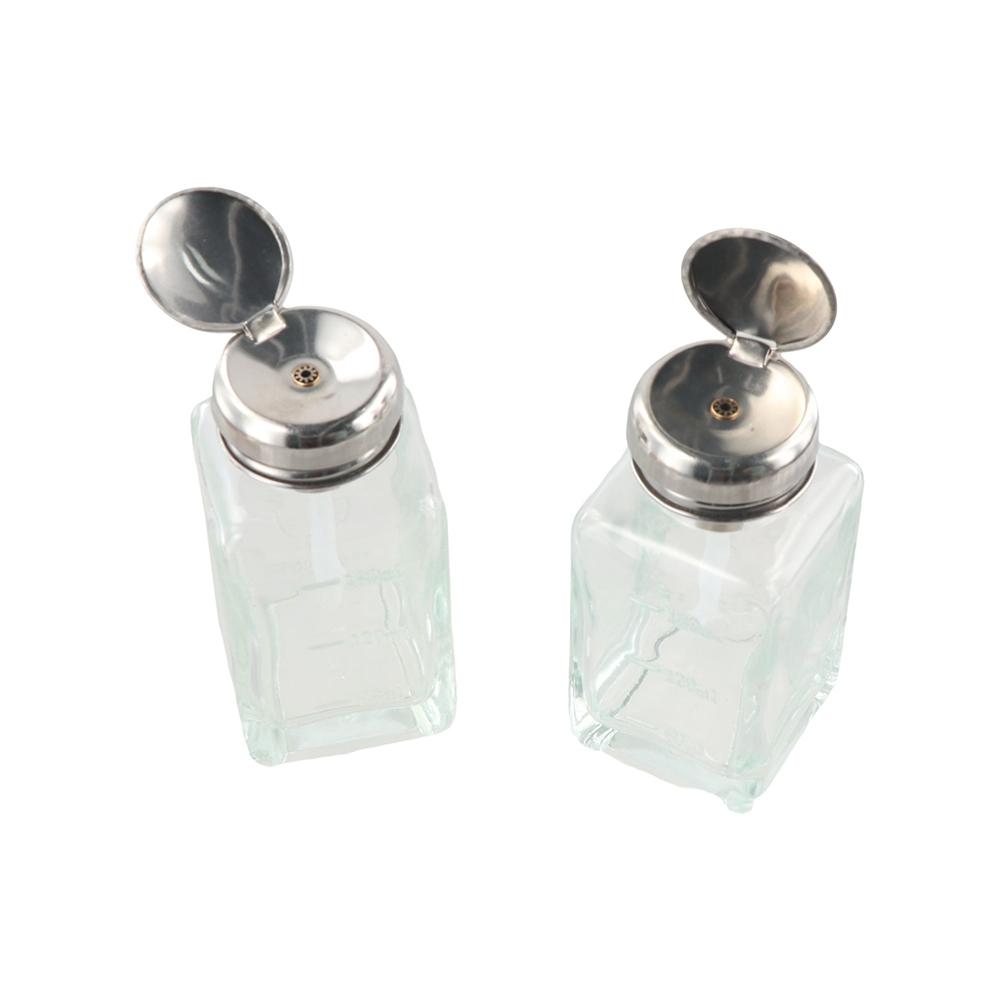 180ml/120ml Push Down Pump Dispenser Square Nail Polish Remover Bottle Makeup Remover