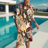 European and American cross-border new animation 3D digital original god printing men's T-shirt shorts set wholesale, short-sleeved set