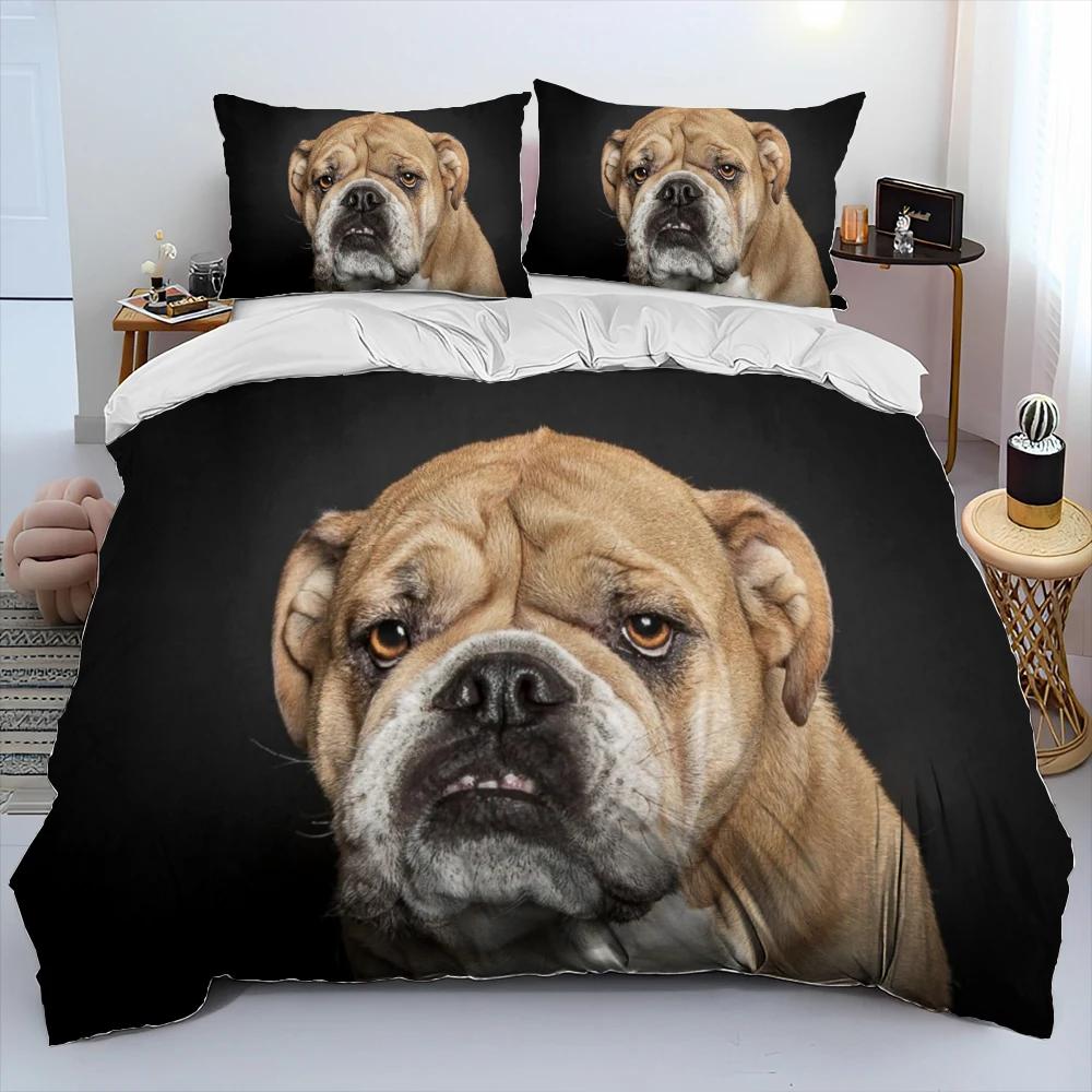 Мультяшный Питбуль Постельный Комплект Одеяло Пододеяльник Наволочка,Комплект Постельного Белья Кинг Квин Размер для Взрослого Ребенка