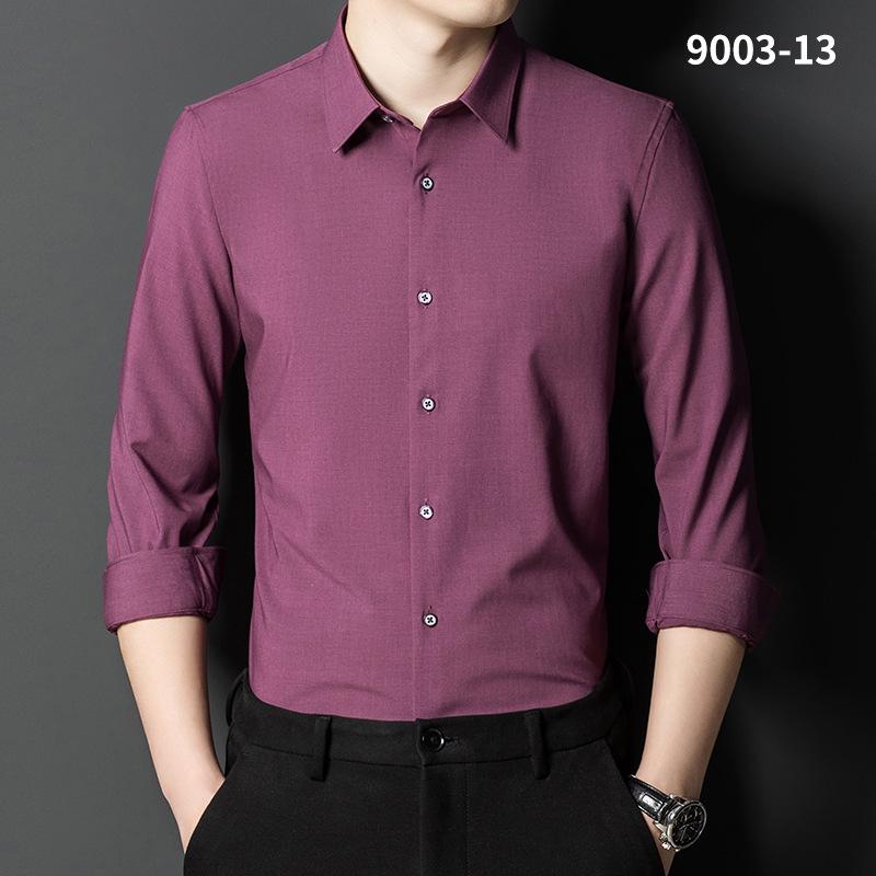 Мужская стрейч-рубашка с длинным рукавом из бамбукового волокна – Не требующая глажки, Многоцветная, Повседневная деловая одежда