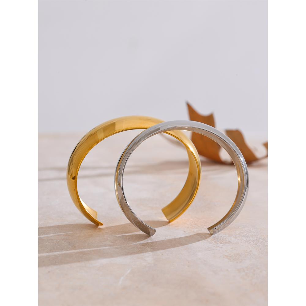 Eetit Браслет-манжета из нержавеющей стали с PVD-покрытием, гладкой полировкой, водонепроницаемый, модный, с шармом, высококачественный браслет для женщин