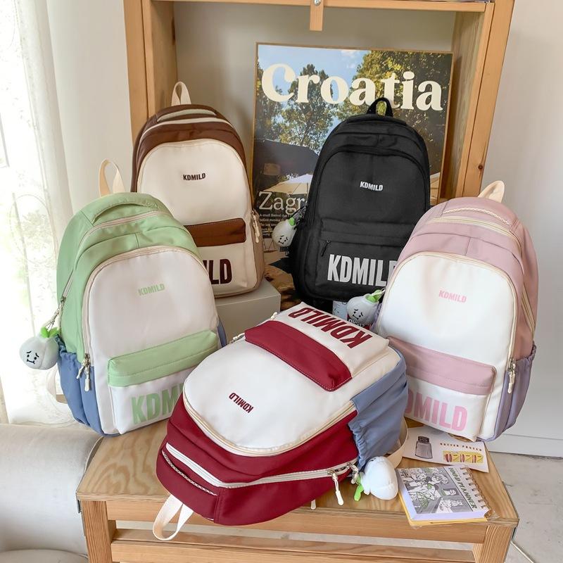 Школьная сумка большой вместимости, женский младшеклассник, старшеклассник, цветной контрастный рюкзак, дорожный рюкзак