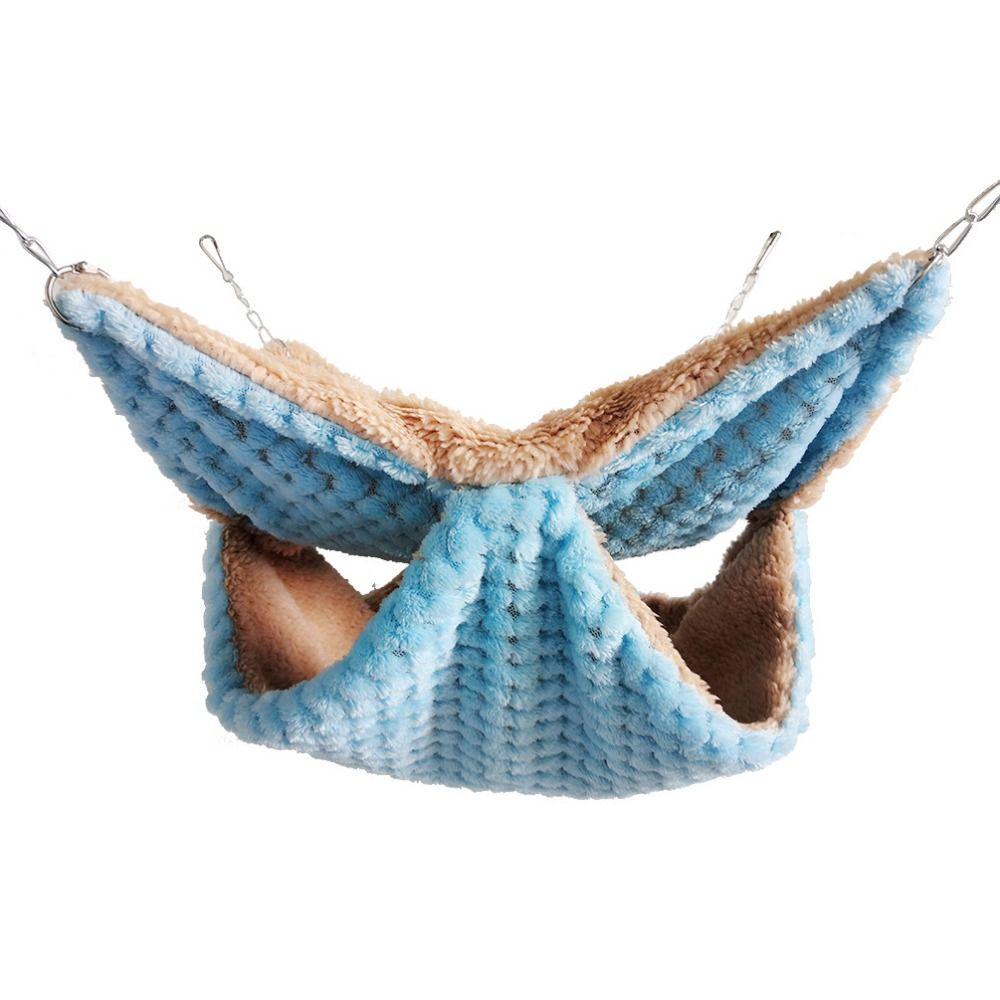 Двухслойный теплый гамак для маленьких домашних животных, теплое гнездо для хомяка, медовый мешок для белки, двухслойный гамак для планера