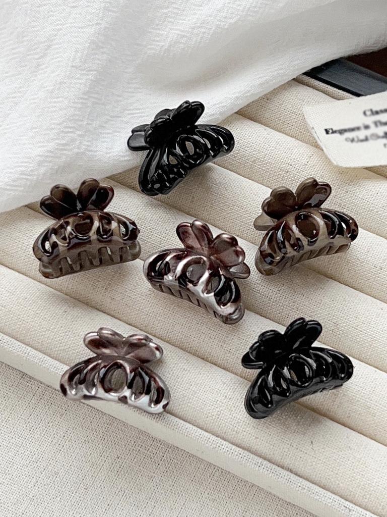6PCS Tortoise Hair Claw Clips,Non-Slip Small Jaw Clip,Leopard Hair Clamps,Strong Hold Hair Styling Accessories for Women Girls