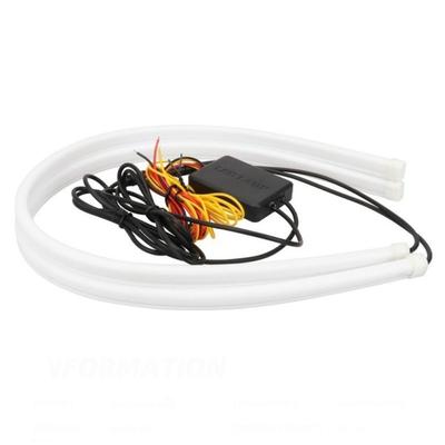 Гибкий динамичный указатель поворота с управлением через приложение, ДХО, автомобильная светодиодная лампа, RGB светодиодная ДХО, автомобильные аксессуары