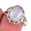 Natural Rainbow Moonstone Gemstone Handmade 925 Solid Silver Gift Ring S.8 l7V95