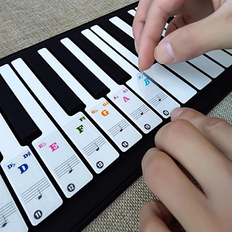 Piano Sticker Keys New Colorful Transparent Piano Keyboard Stickers Electronic Keyboard Sound Name Key Piano Accessories