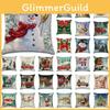 Festive Christmas Cushion Cover Featuring Charming Snowman And Santa Claus Design For Cozy Home Decor