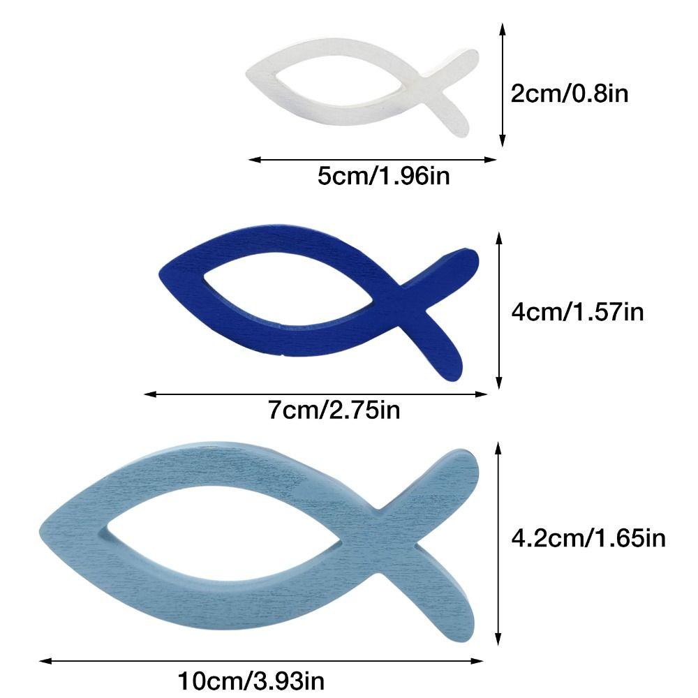 9pcs Fish Handcraft Hollow Fish Wooden Wooden Ocean Fish Wall Art Wedding