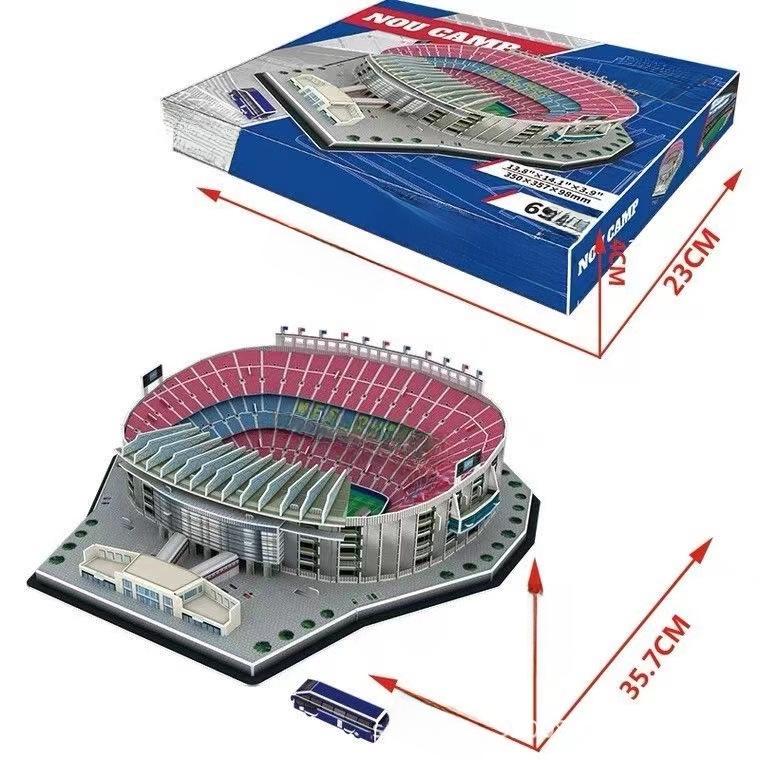 Реал Мадрид 3D Пазл Футбольное Поле Модель: Игрушка для сборки без клея и кубок Лиги чемпионов - идеальный подарок на день рождения для мужчин