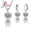 Novel Design Genuine 925 Sterling Silver Jewelry Sets For Women Fashion Necklace Earrings Pendant Cartoon Cubic Zircon