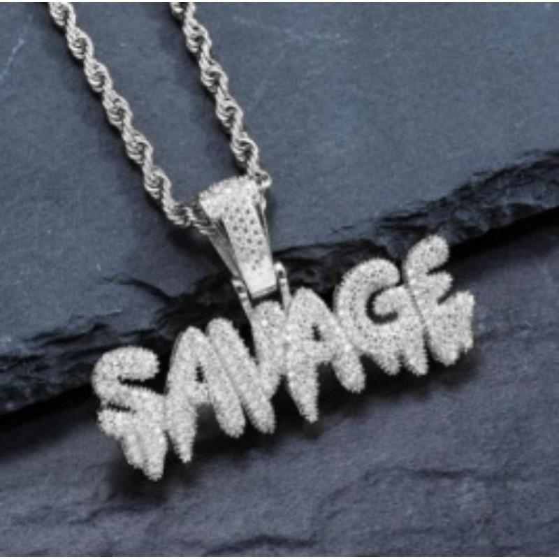 Европейская и американская хип-хоп подвеска-ожерелье SAVAGE из латуни с золотым покрытием