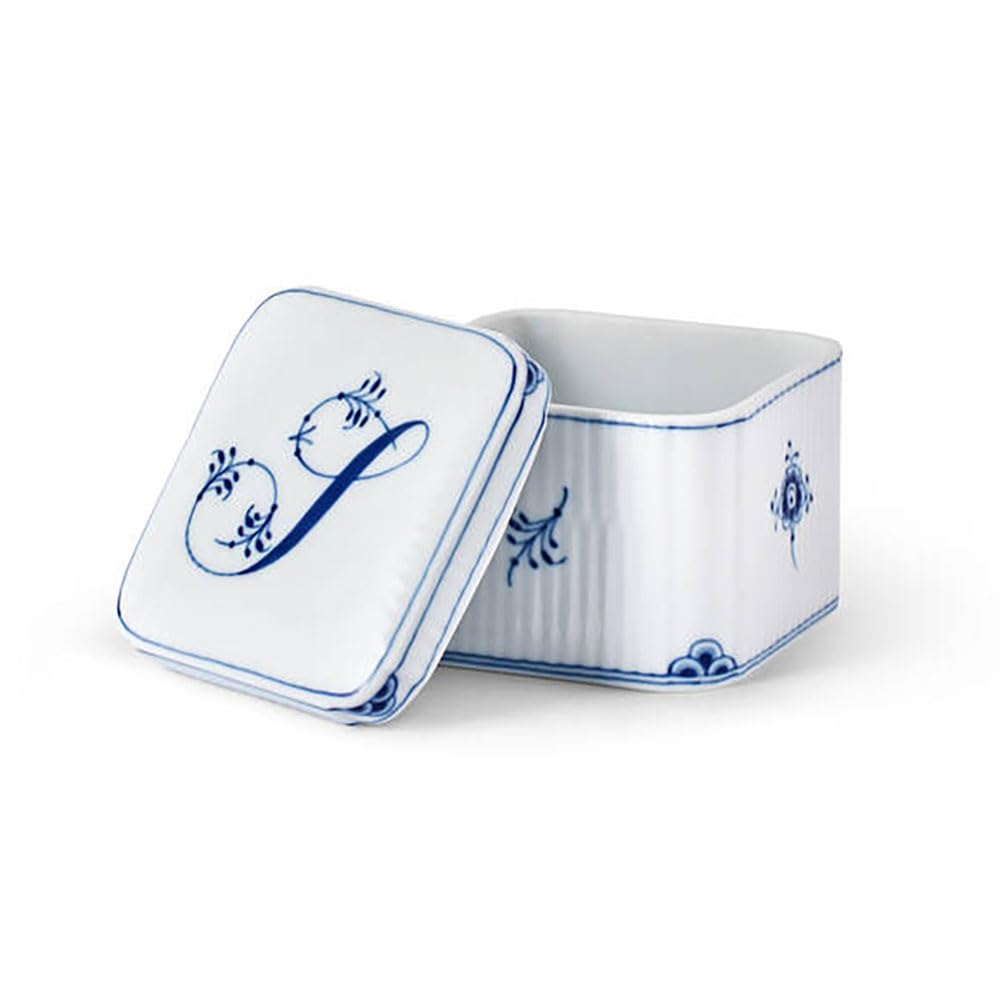 [Оригинальный импортный товар] Royal Copenhagen Коллекция Алфавит Конфетница Квадратная "S" Высота 6 см 1075896