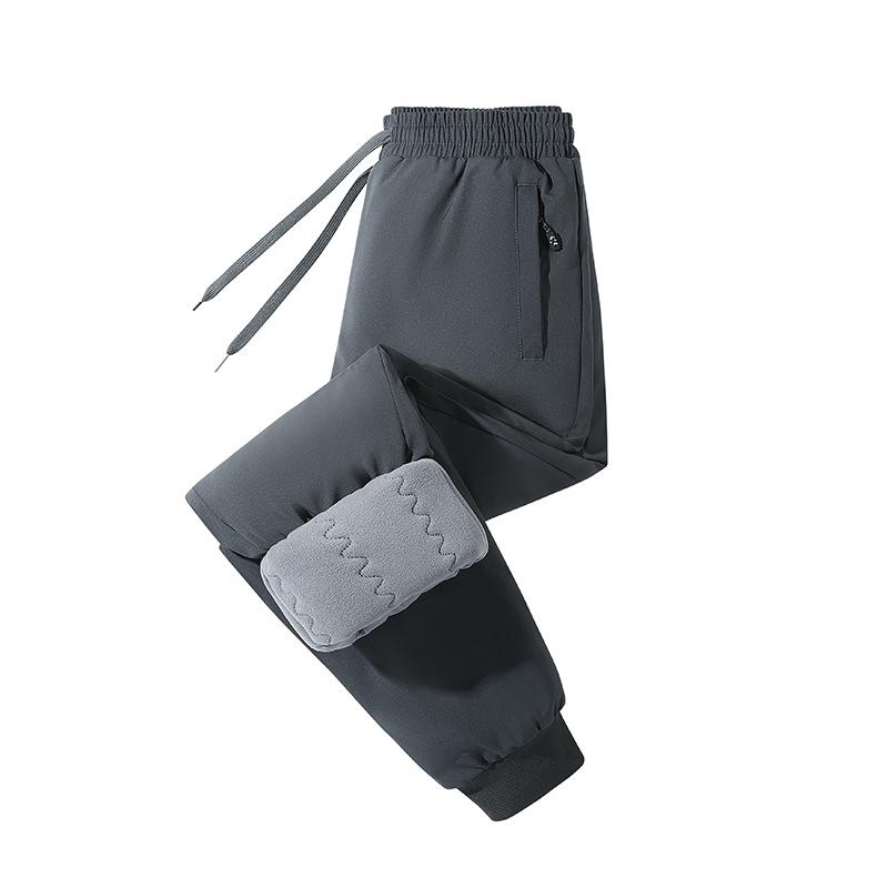 Зимние теплые свободные повседневные брюки с наколенниками для людей среднего и пожилого возраста