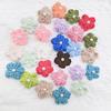 10PCS Puff Flower Head Knitted Hand Woven DIY Pearl Sweater Coat Decor Hairpin Headdress Accessories