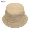 Corduroy Bucket Hat Soft Panama Hat Outdoor Sun Cap  Men Women