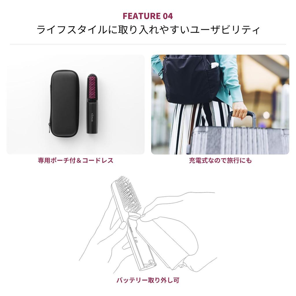 Прямая щетка Гладкая щетка для утюга Щетка для утюга YJHB5B Черная YA-MAN