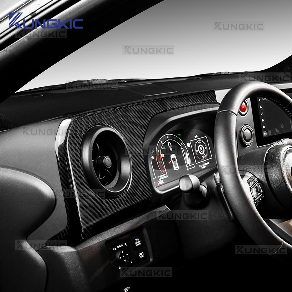 Real Dry Hard Carbon Fiber Side Air Outlet Trim Sticker for Toyota GR Yaris 2025-2026 LHD Driver Passenger Interior Accessories