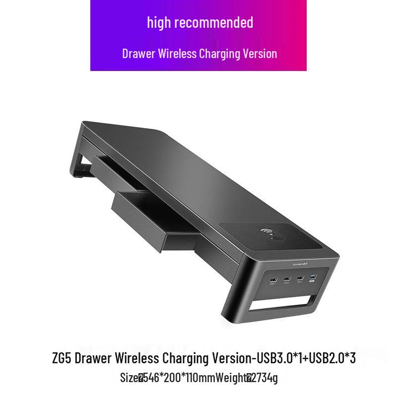 RGB подставка для компьютерного монитора с USB-портами и местом для хранения