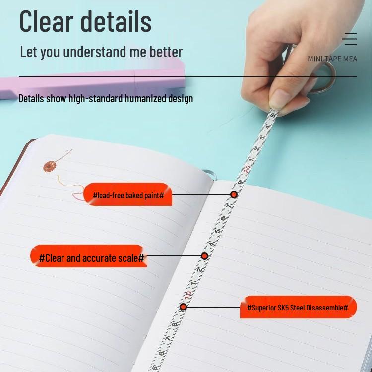 Компактная 2-метровая мягкая стальная рулетка - Высокоточная портативная карманная линейка