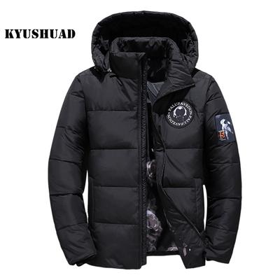 Зимняя мужская куртка с хлопковой подкладкой, антистатическая подкладка на молнии и нашивка, холодостойкое пушистое пальто с капюшоном