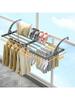 Extendable Laundry Rack Versatile Mounting,Windproof Sock Clip Foldable Clothes Drying Rack Balcony Shoes Organizer Window Shelf