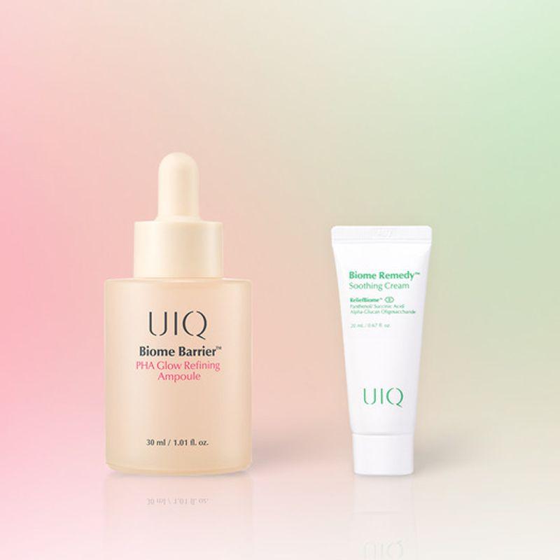 UIQ Ампула с PHA-кислотами для барьера кожи Biome Barrier_30 мл + Успокаивающий крем Biome Remedy_20 мл