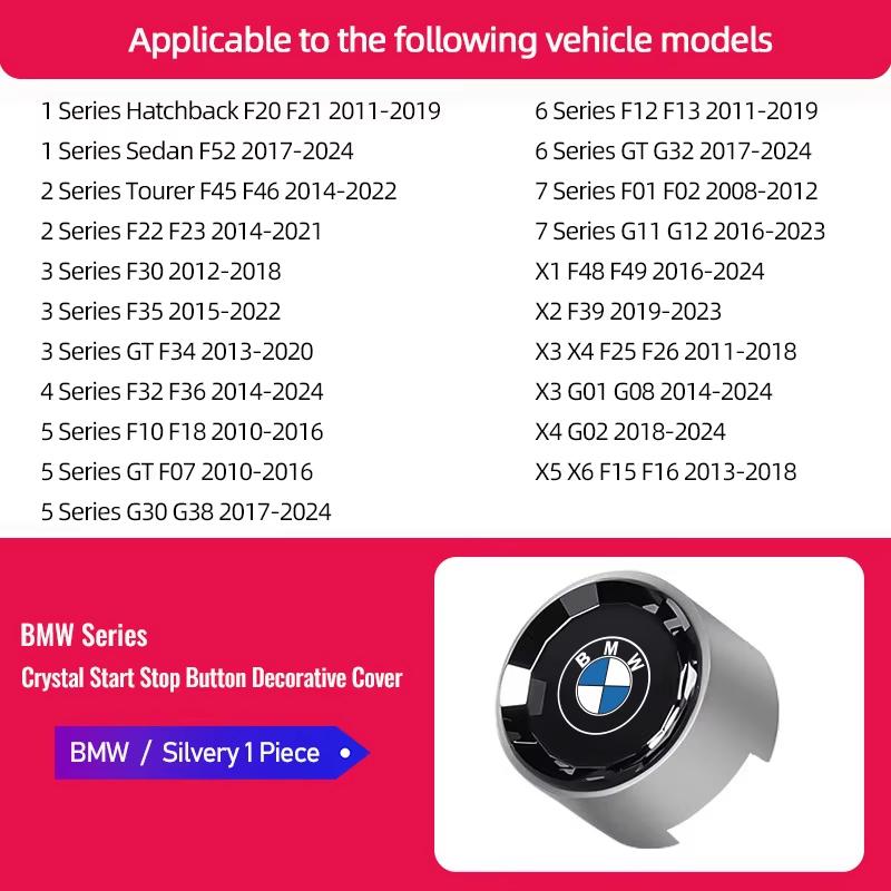 Motorcycle sticker/Car Engine One-button Start Crystal Button SD9 Accessories For BMW G80 G06 G07 G42 G14 G15 G16 F82 F20 F21 F83 M2